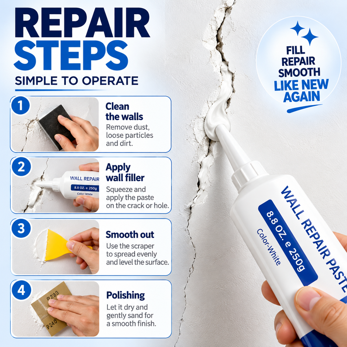 ( Buy 1 Get 1 Free ) Waterproof Drywall Repair Kit